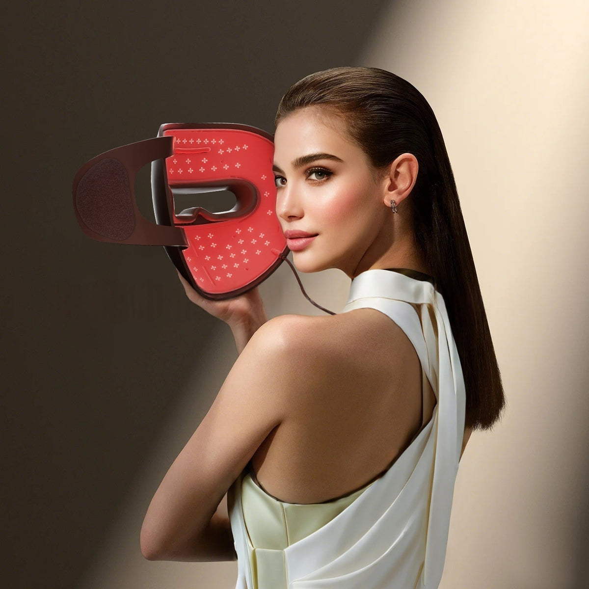 3D facial red-light silicone beauty mask for skin rejuvenation and acne reduction
