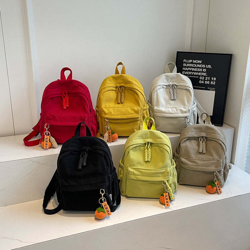 Corduroy Student Backpack
