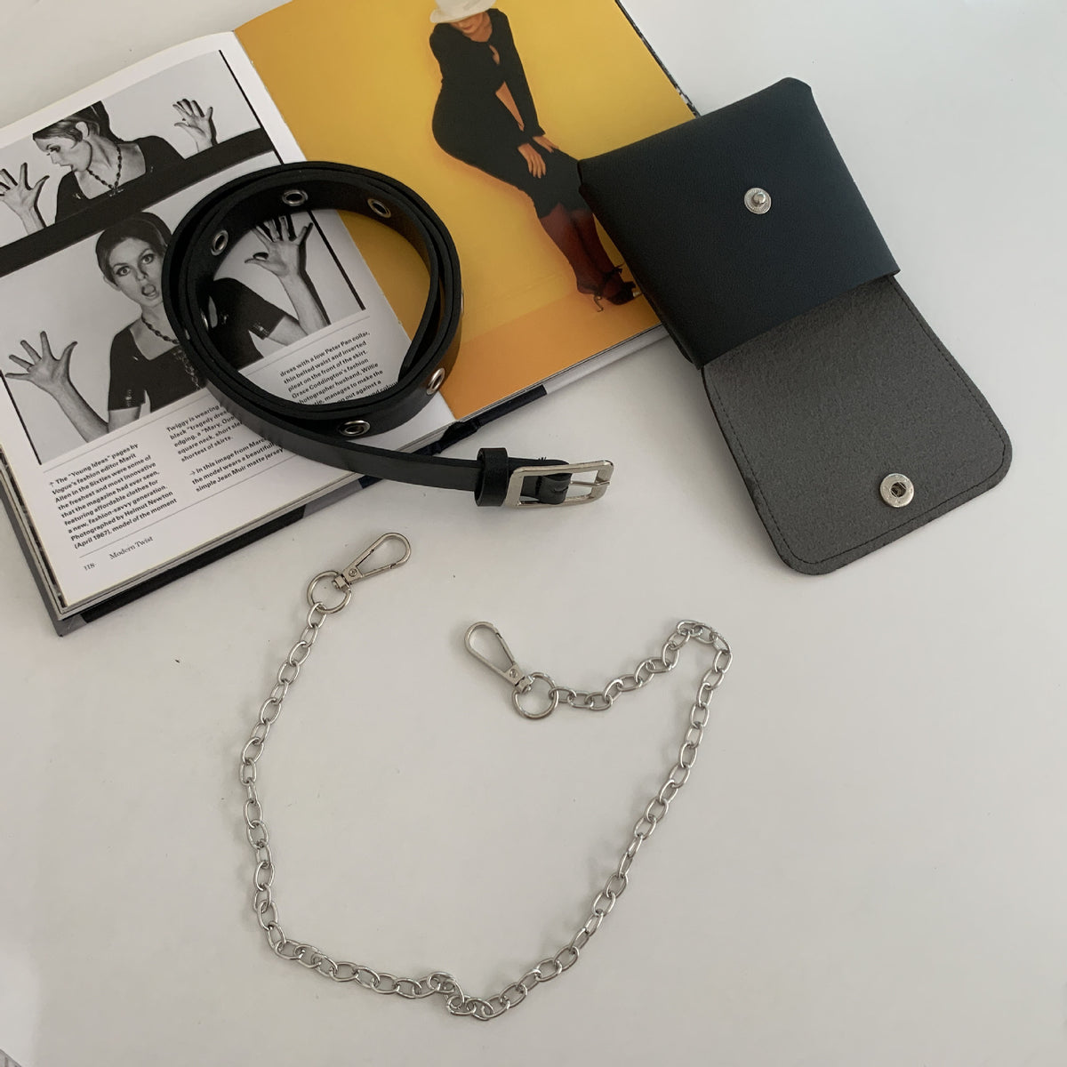 Concave Chain Belt Belt Bag Set