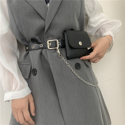 Concave Chain Belt Belt Bag Set