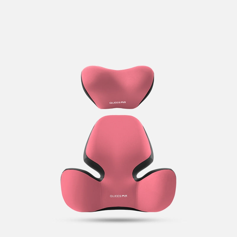 Variety of automotive waist cushion and headrest seat supports in multiple colors made of nylon spandex and memory foam