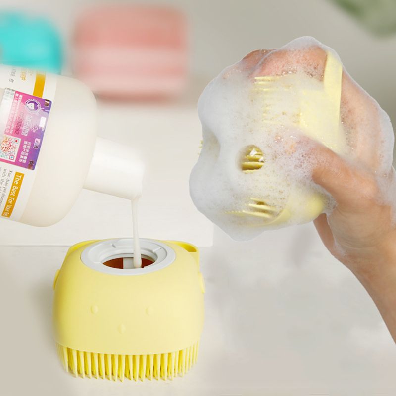 Soft Silicone Bristles Cat Dog Bath Brush