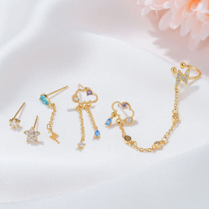 Elegant Tassel Earrings with Sparkling Spot Drill Detail