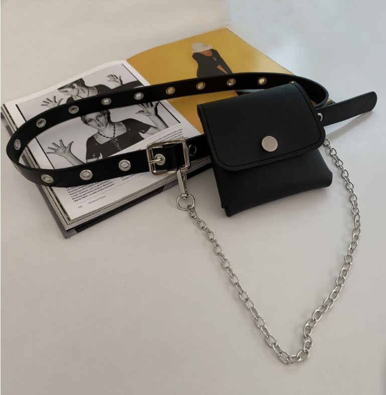 Concave Chain Belt Belt Bag Set