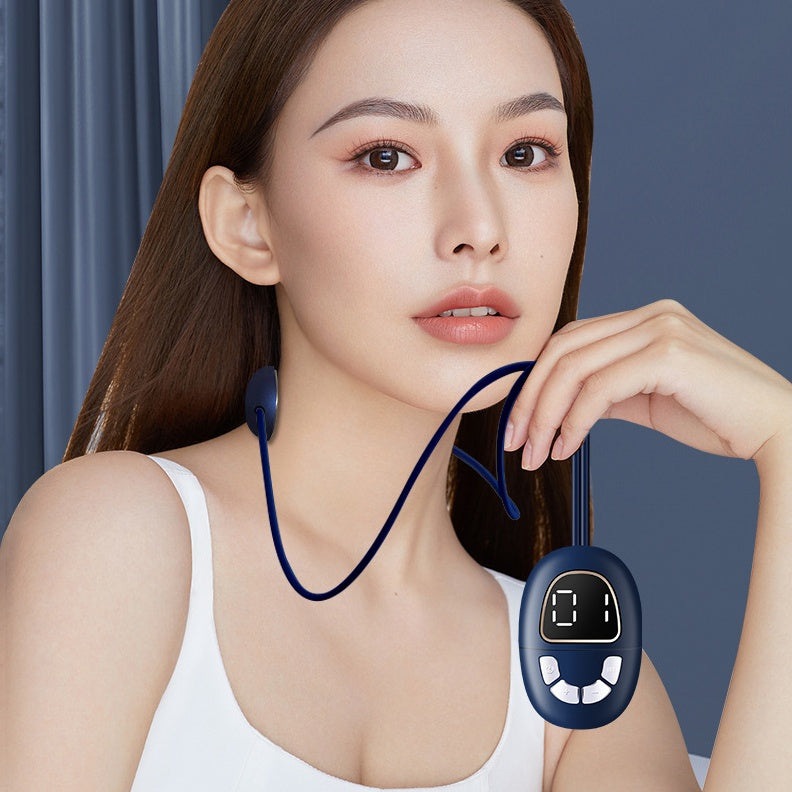Mini cervical spine neck massager with pulse therapy, heat compress, and adjustable massage modes