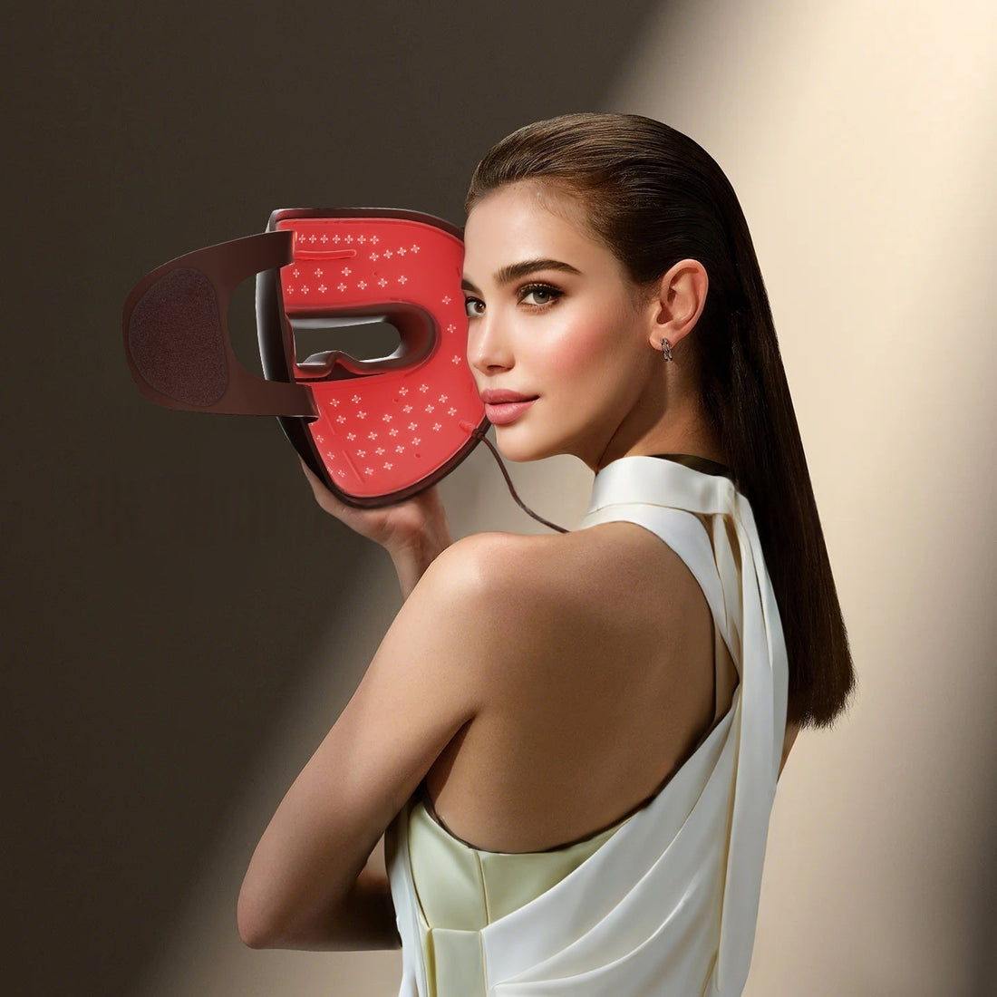 3D facial red-light silicone beauty mask for skin rejuvenation and acne reduction