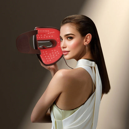 3D facial red-light silicone beauty mask for skin rejuvenation and acne reduction