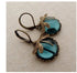 Vintage Dragonfly Pendant Earrings with Blue