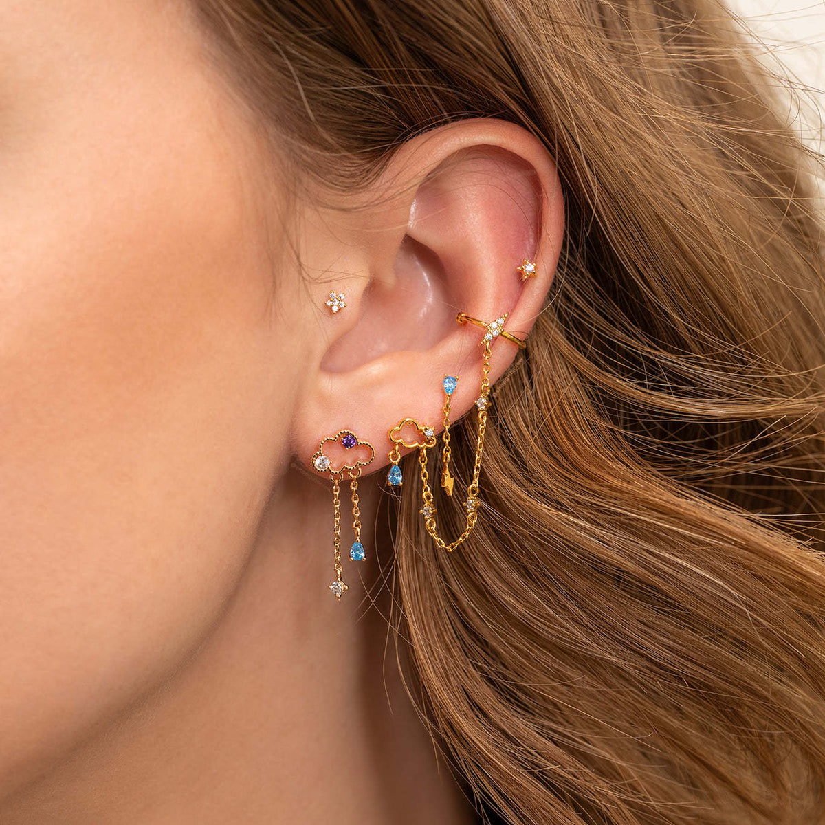 Elegant Tassel Earrings with Sparkling Spot Drill Detail