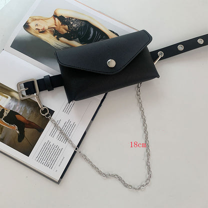Concave Chain Belt Belt Bag Set